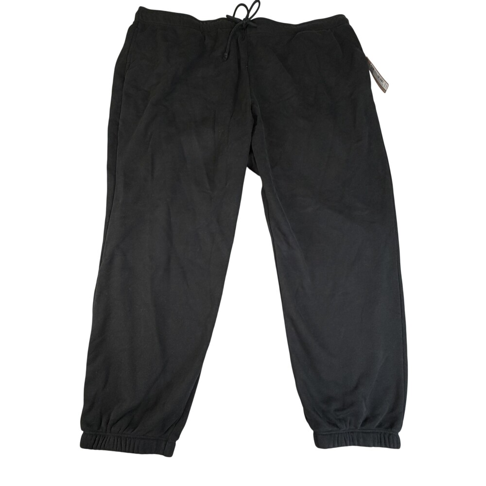 Eddie Bauer Vintage Soft Jogger Pants Womens 3X Black Cozy Fleece Sweatpants